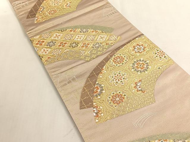 平和屋着物◎六通柄袋帯 唐織 地紙正倉院花文 金糸 正絹 逸品 未使用 CABK3109yk