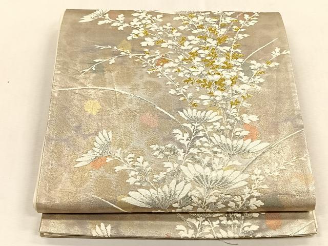 平和屋着物◎六通柄袋帯 唐織 古都の四季 金銀糸 正絹 逸品 CABK3131yk