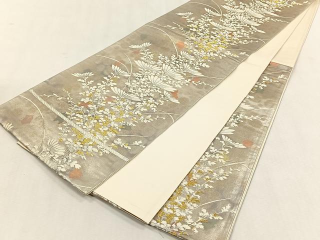 平和屋着物◎六通柄袋帯 唐織 古都の四季 金銀糸 正絹 逸品 CABK3131yk