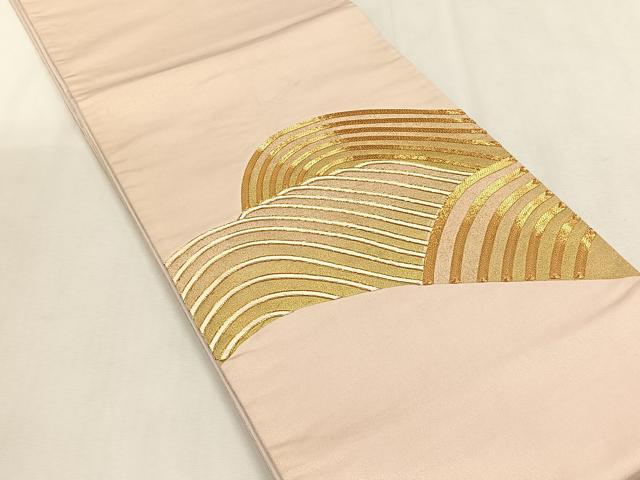 平和屋着物◎太鼓柄袋帯 駒刺繍 重ね山文 金彩 正絹 逸品 CABK3144yk