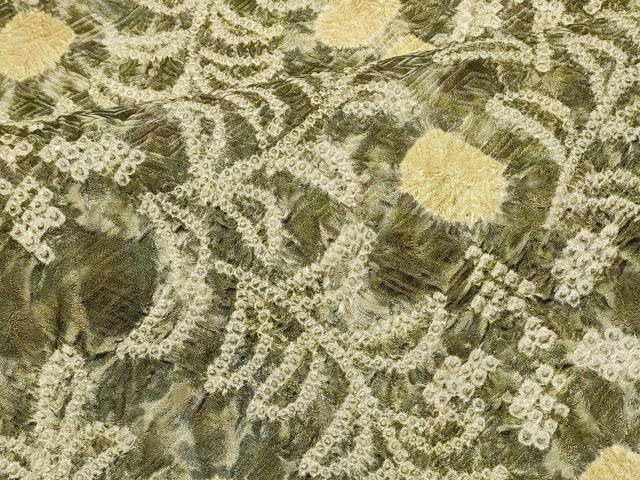 平和屋着物#羽織 総絞り 枝葉文 正絹 逸品 CABK3217in