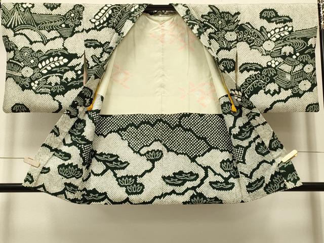 平和屋着物#本疋田絞り 羽織 総絞り 流水風景花文 正絹 逸品 CABK3223in