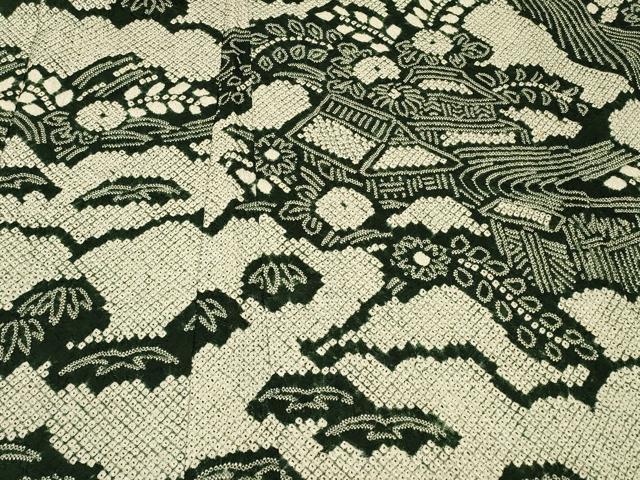 平和屋着物#本疋田絞り 羽織 総絞り 流水風景花文 正絹 逸品 CABK3223in
