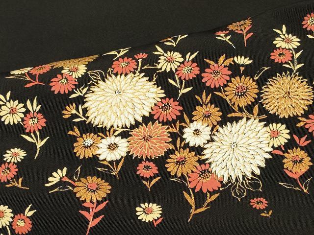 平和屋着物#羽織 草花文 黒地 金彩 正絹 逸品 CABK3236in