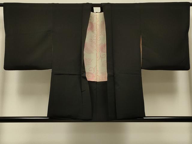 平和屋着物#羽織 蔦の葉文 黒地 正絹 逸品 CABK3240in