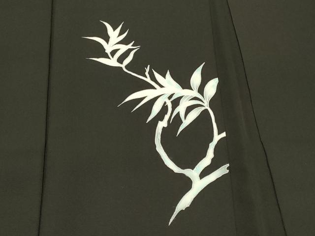 平和屋着物#羽織 枝葉鳥文 黒地 正絹 逸品 CABK3286in