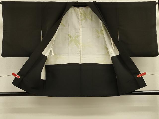 平和屋着物#羽織 寿光織 文箱枝梅文 黒地 金銀糸 正絹 逸品 CABK3295in