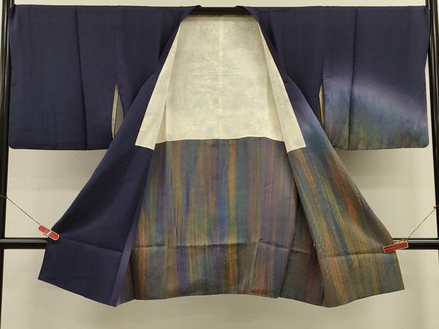 平和屋着物#道行コート 樹林文 暈し染め 伊と幸 反端付き ロング丈 正絹 逸品 CABK3309in