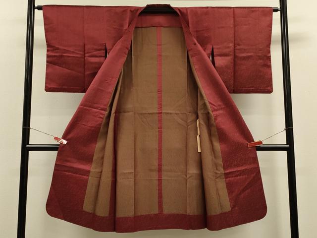 平和屋着物#道行コート 雨コート 単衣 霞文 ロング丈 正絹 逸品 CABK3311in