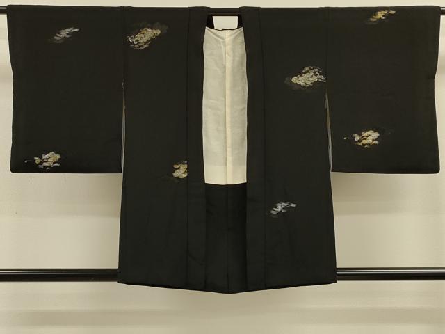 平和屋着物#羽織 寿光織 霞文 黒地 金銀糸 正絹 逸品 CABK3313in