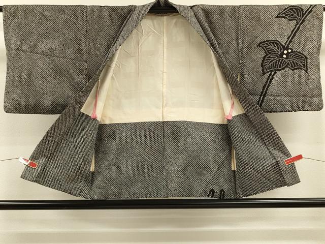 平和屋着物#羽織 総絞り 枝葉文 黒地 正絹 逸品 CABK3316in