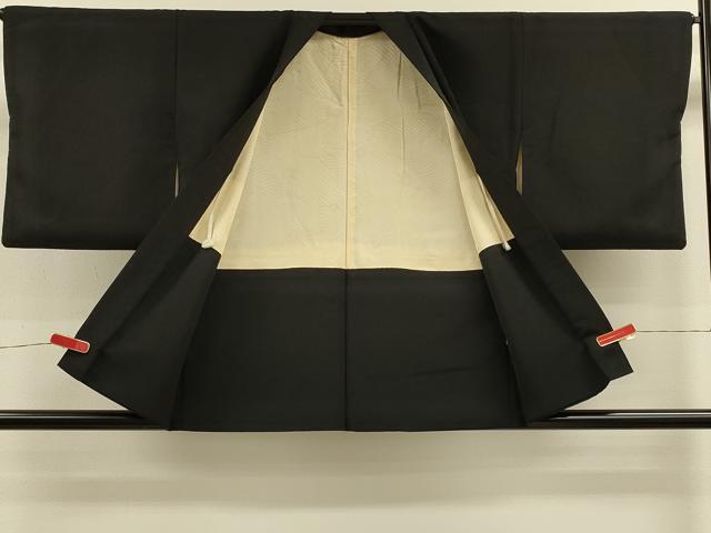 平和屋着物#羽織 寿光織 舞葉文 黒地 金糸 正絹 逸品 CABK3324in