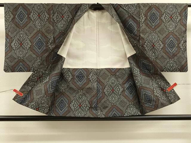 平和屋着物#本場大島紬 羽織 割り込み絣 亀甲花文 正絹 逸品 CABK3329in