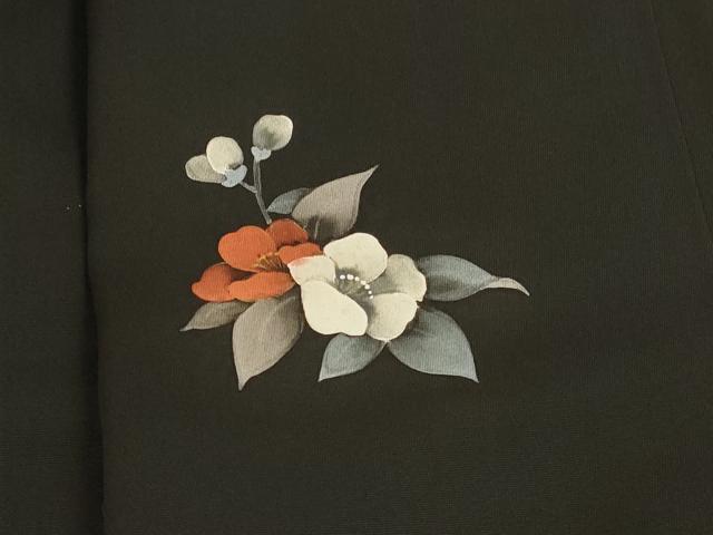 平和屋着物#羽織 短冊草花文 黒地 金彩 正絹 逸品 未使用 CABK3335in