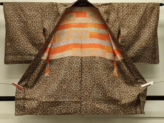平和屋着物#本場大島紬 龍郷絣 羽織 花菱文 正絹 逸品 未使用 CABK3341in