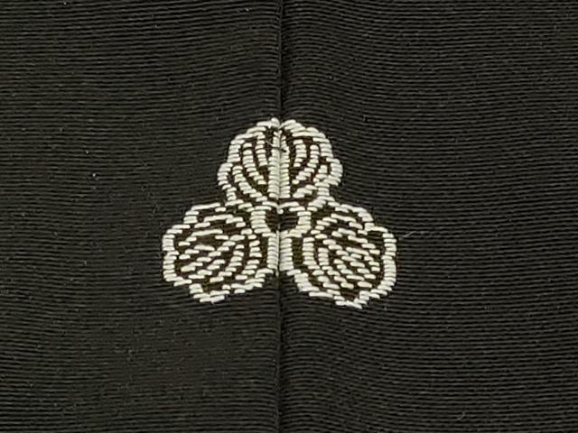 平和屋着物#羽織 刺繍 地紙草花文 黒地 金銀彩 正絹 逸品 未使用 CABK3342in