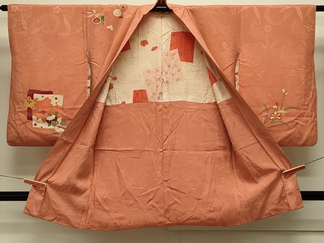 平和屋着物#アンティーク 大正ロマン 長羽織 刺繍 色紙風景花文 金彩 正絹 逸品 CABK3357in