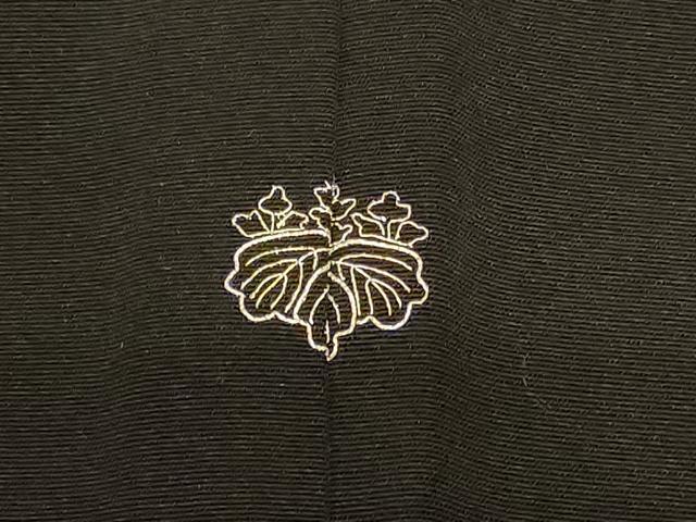 平和屋着物#羽織 刺繍 地紙風景花文 黒地 正絹 逸品 CABK3359in
