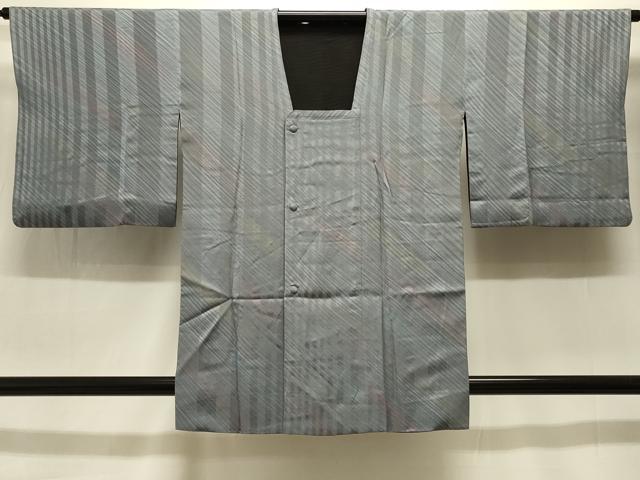 平和屋着物#道行コート リバーシブル 間道 暈し染め 黒地 正絹 逸品 CABK3384in