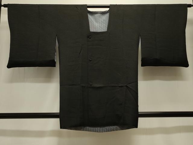 平和屋着物#道行コート リバーシブル 間道 暈し染め 黒地 正絹 逸品 CABK3384in