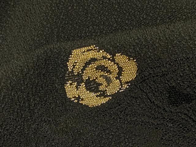 平和屋着物#羽織 寿光織 舞花文 黒地 金銀糸 正絹 逸品 CABK3386in