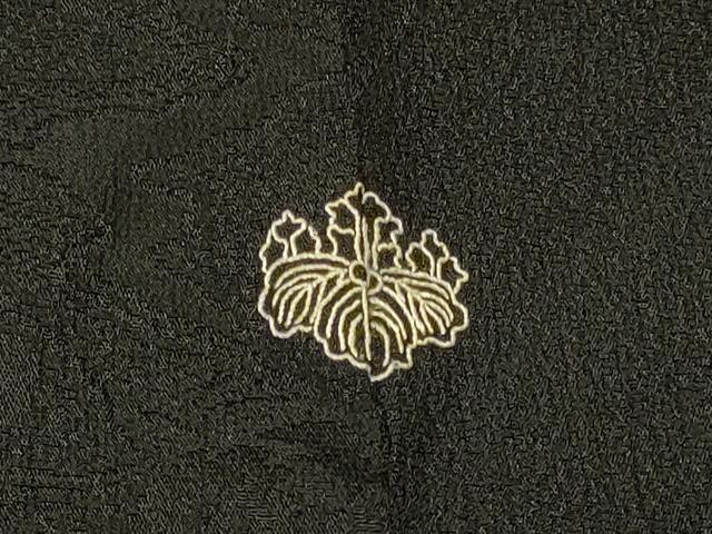 平和屋着物#羽織 寿光織 舞花文 黒地 金銀糸 正絹 逸品 CABK3386in
