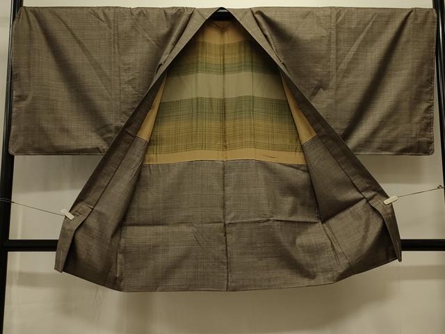 平和屋着物#男性 本場大島紬 長羽織 紬地 150亀甲 総詰め 正絹 逸品 未使用 CABK3393in