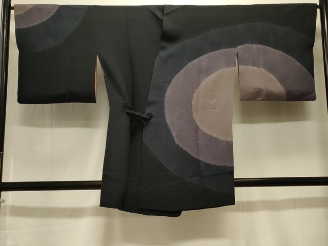 平和屋着物#道中着 絞り 丸文 正絹 逸品 CABK3398in
