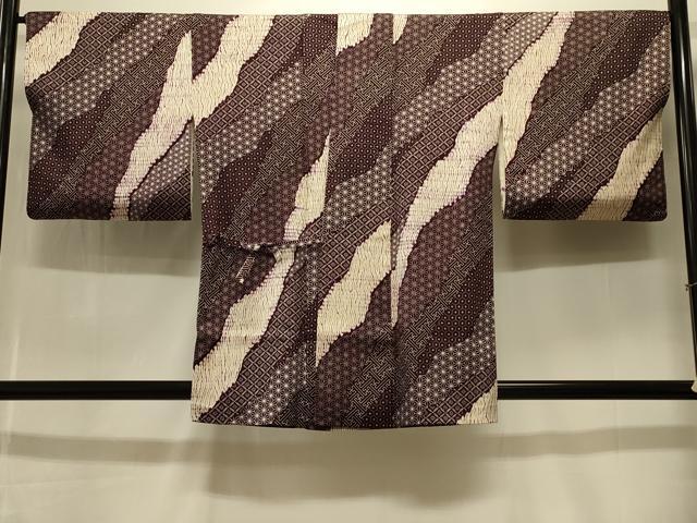平和屋着物#道中着 杢目絞り 道長吉祥文 正絹 逸品 CABK3400in