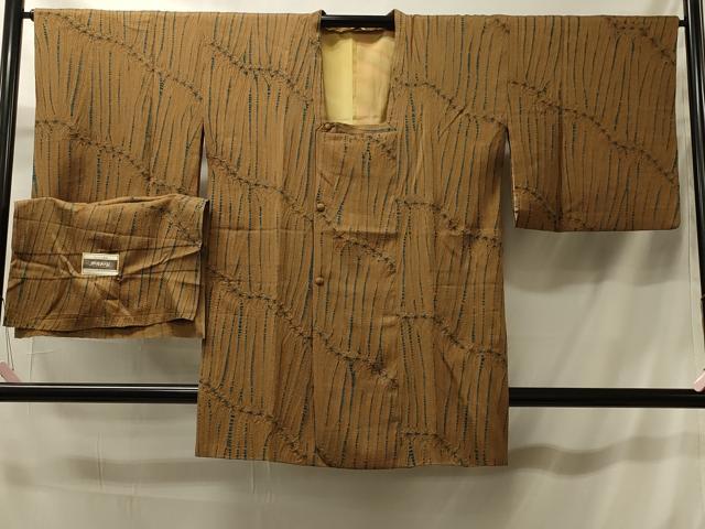 平和屋着物#道行コート 竜巻絞り 反端付き ロング丈 正絹 逸品 CABK3407in