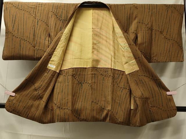 平和屋着物#道行コート 竜巻絞り 反端付き ロング丈 正絹 逸品 CABK3407in