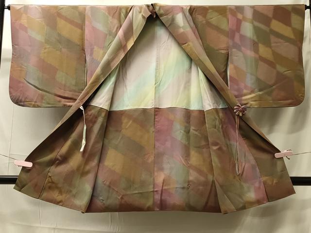 平和屋着物#道中着 霞文 ロング丈 正絹 逸品 CABK3417in
