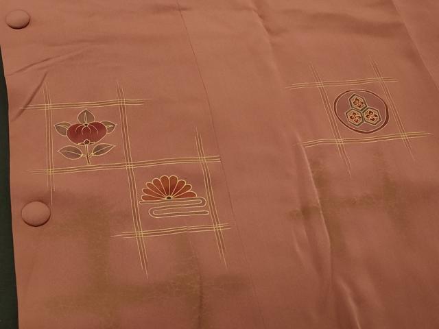 平和屋着物#道行コート 刺繍 吉祥花蝶丸文 金彩 正絹 逸品 CABK3420in