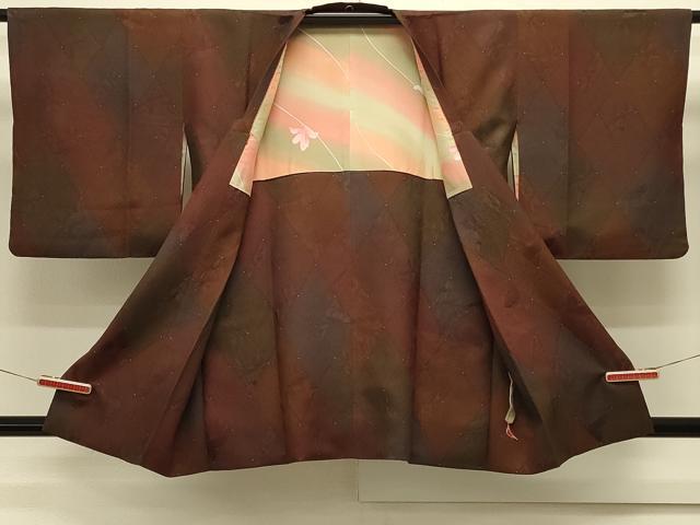 平和屋着物#道行コート 花菱文 正絹 逸品 CABK3454in