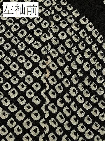 平和屋着物#道行コート 総絞り 流水文 黒地 正絹 逸品 CABK3455in