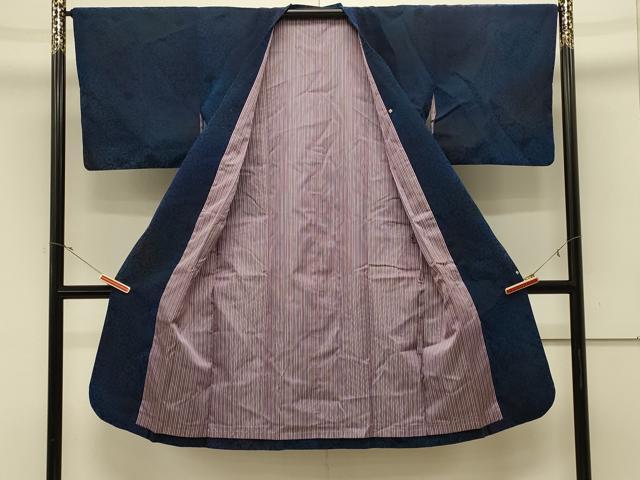 平和屋着物#道行コート 輪奈ビロード 秋草地紋 暈し染め ロング丈 正絹 逸品 CABK3456in