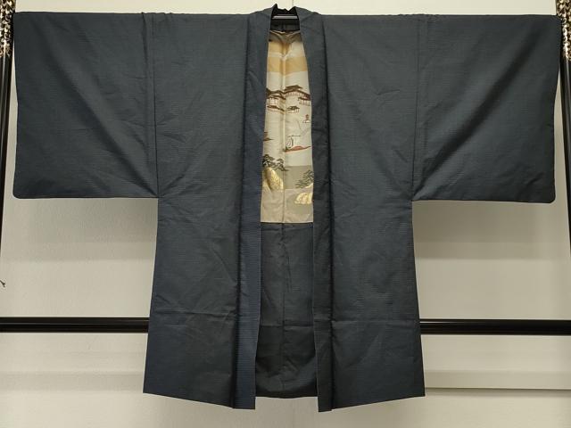 平和屋着物#男性 本場大島紬 長羽織 100亀甲 総詰め 正絹 逸品 CABK3459in