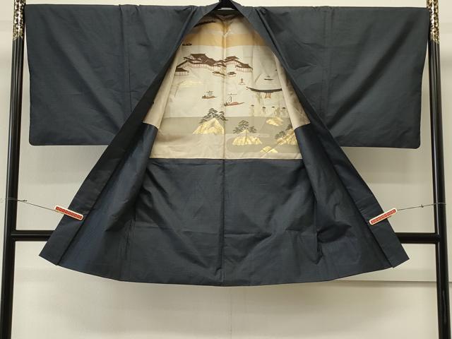平和屋着物#男性 本場大島紬 長羽織 100亀甲 総詰め 正絹 逸品 CABK3459in