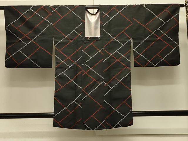 平和屋着物#道行コート 幾何学文様 正絹 逸品 CABK3466in