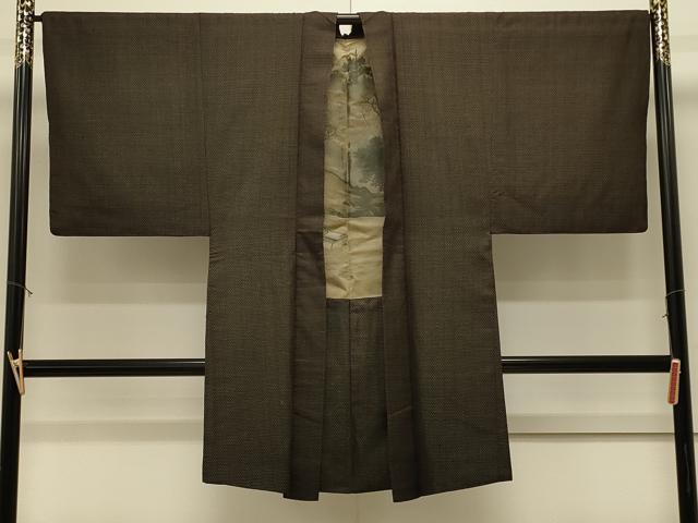 平和屋着物#男性 本場大島紬 長羽織 一元絣 正絹 逸品 CABK3467in