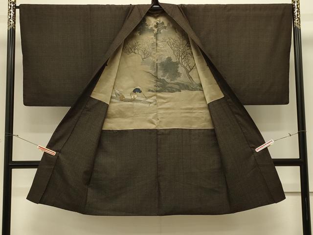 平和屋着物#男性 本場大島紬 長羽織 一元絣 正絹 逸品 CABK3467in