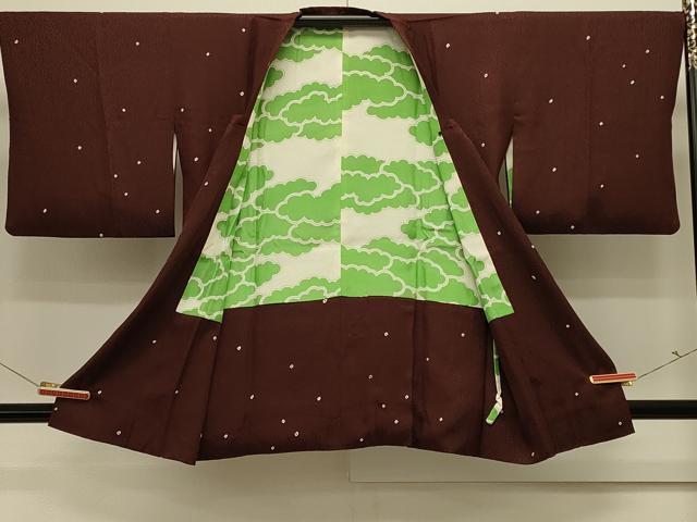 平和屋着物#道行コート 絞り 石畳地紋 正絹 逸品 CABK3471in