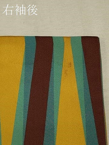 平和屋着物#道行コート 雨コート 単衣 変わり縞 ロング丈 正絹 逸品 CABK3477in
