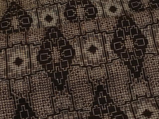 平和屋着物#本場大島紬 道行コート 割り込み絣 花菱文 ロング丈 正絹 逸品 CABK3478in