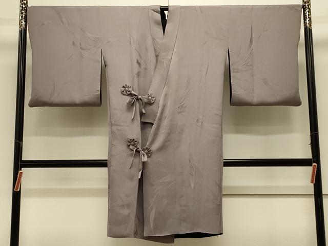 平和屋着物#道中着 リバーシブル 色無地 笹地紋 霞色 黒地 ロング丈 正絹 逸品 CABK3479in