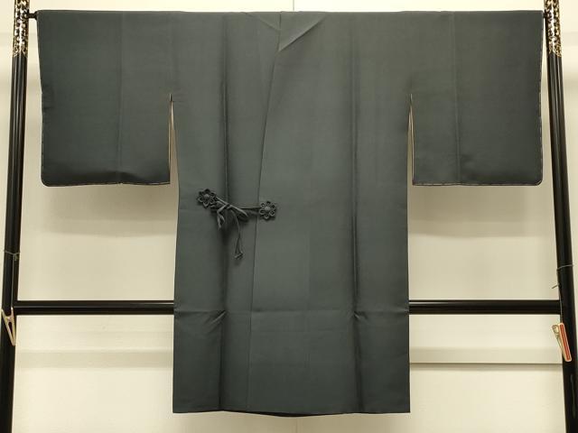 平和屋着物#道中着 色無地 御召茶色 ロング丈 正絹 逸品 CABK3482in