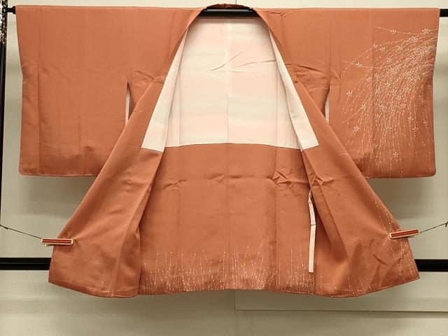 平和屋着物#道行コート 枝垂れ花文 金彩 正絹 逸品 未使用 CABK3484in