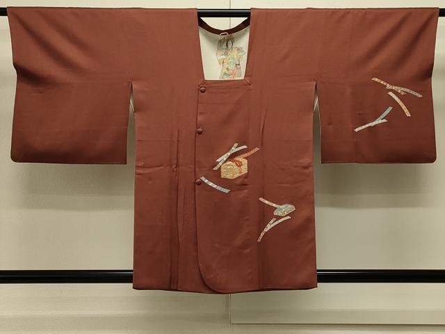 平和屋着物#道行コート 刺繍 文箱短冊花文 金糸 正絹 逸品 CABK3498in