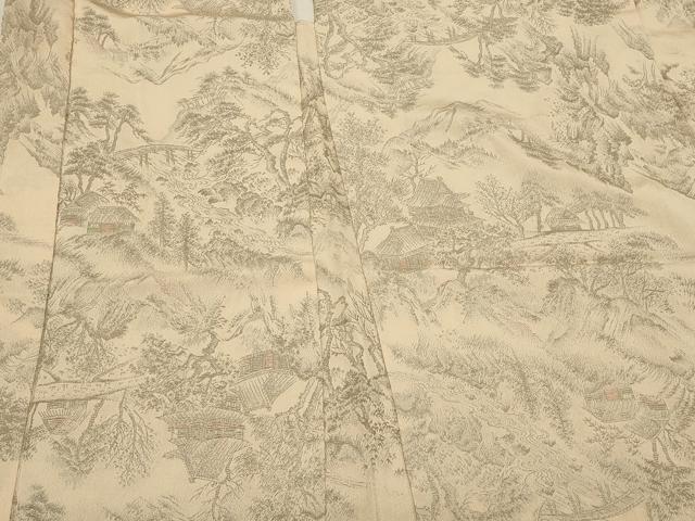 平和屋着物#羽織 寿光織 風景文 金糸 正絹 逸品 CABK3499in