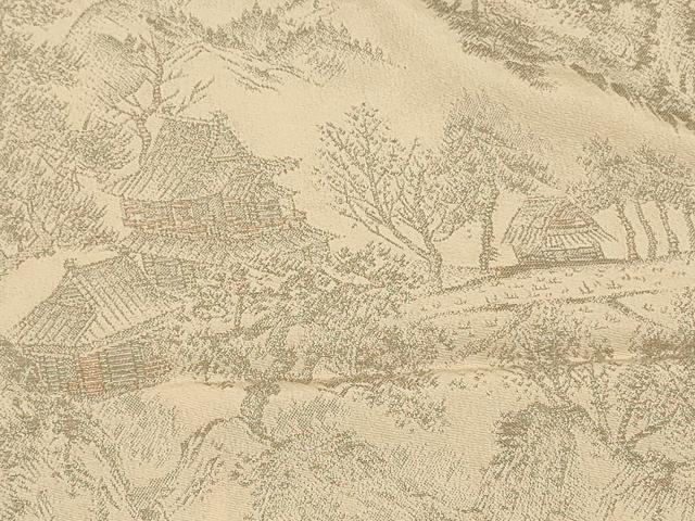 平和屋着物#羽織 寿光織 風景文 金糸 正絹 逸品 CABK3499in